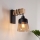Brilagi - Wandlamp WOOD GLASS 1xE27/60W/230V grenen/zwart/rookbruin