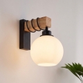 BRILAGI - Wandlamp WOOD GLASS 1xE27/60W/230V grenen/zwart/wit