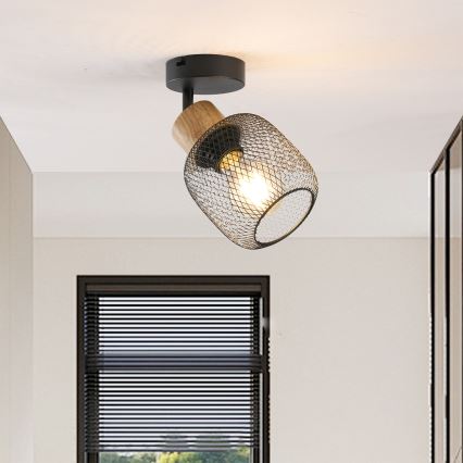 Brilagi - Wandspot BASKLITE 1xE27/15W/230V hout/zwart