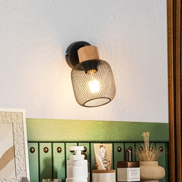 Brilagi - Wandspot BASKLITE 1xE27/15W/230V rubberhout/zwart