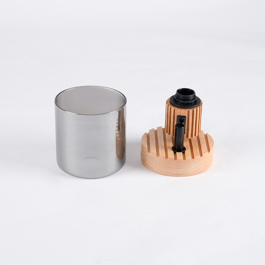 Brilagi - Wandspot HYGGE 1xE14/15W/230V hout/gerookt glas