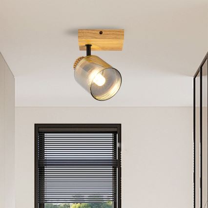 Brilagi - Wandspot HYGGE 1xE14/15W/230V hout/rookkleurig