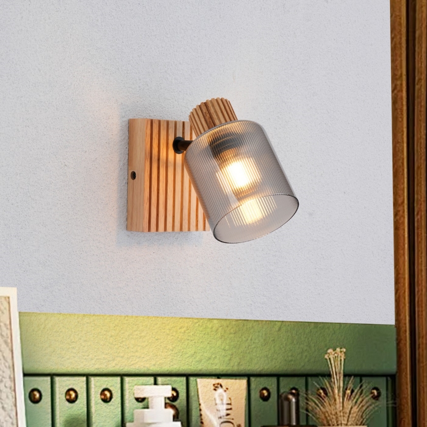 Brilagi - Wandspot HYGGE 1xE14/15W/230V rubberhout/rookkleurig