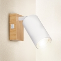 Brilagi - Wandspot met schakelaar SELE 1xGU10/30W/230V wit/eiken decor