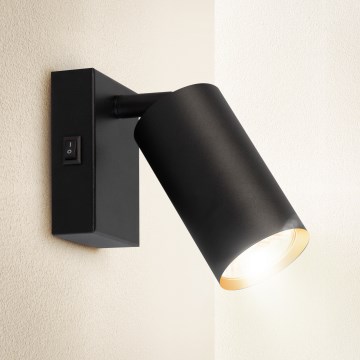 Brilagi - Wandspot met schakelaar SELE 1xGU10/30W/230V zwart/goud