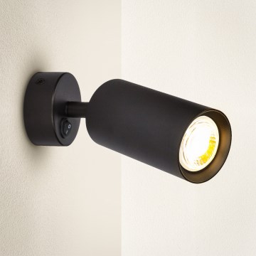 Brilagi - Wandspot met schakelaar SELE 1xGU10/30W/230V zwart