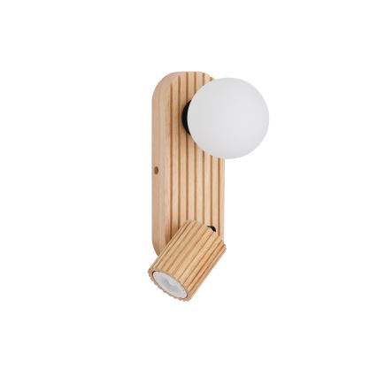 Brilagi - Wandspot MODERN WOOD 1xG9/5W/230V + 1xGU10/8W rubberhout