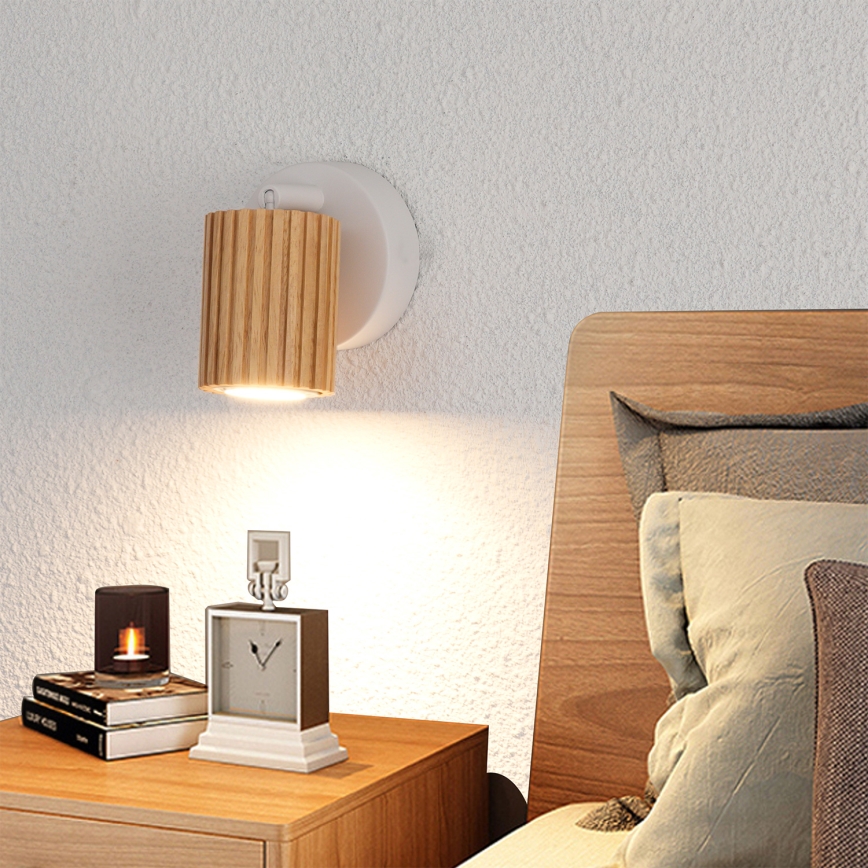 Brilagi - Wandspot MODERN WOOD 1xGU10/8W/230V hout/wit