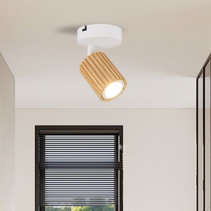 Brilagi - Wandspot MODERN WOOD 1xGU10/8W/230V hout/wit