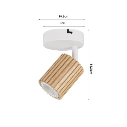 Brilagi - Wandspot MODERN WOOD 1xGU10/8W/230V hout/wit