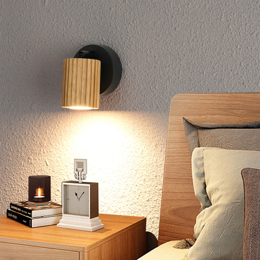Brilagi - Wandspot MODERN WOOD 1xGU10/8W/230V hout/zwart