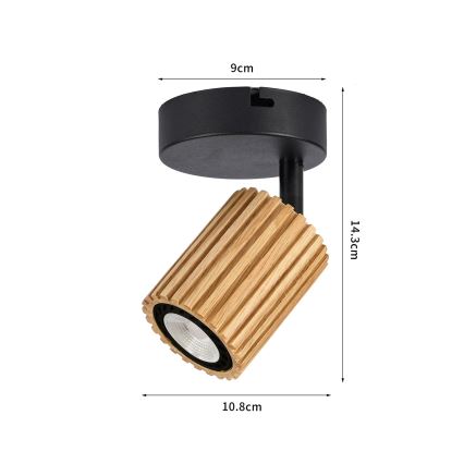Brilagi - Wandspot MODERN WOOD 1xGU10/8W/230V hout/zwart