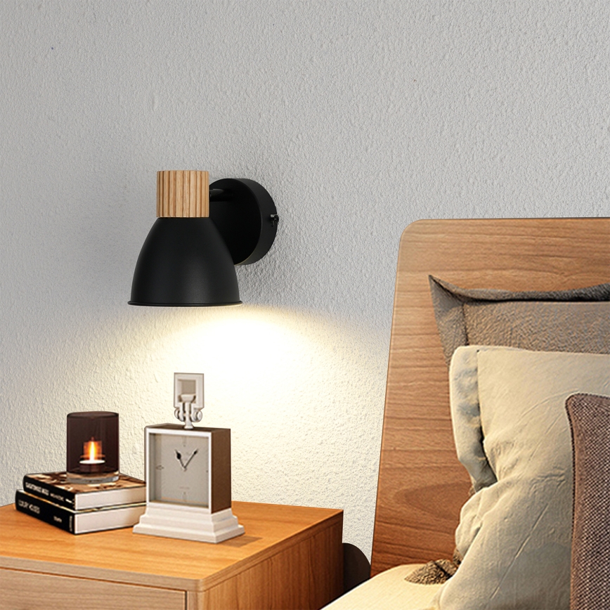 Brilagi - Wandspot ODENSE 1xE14/10W/230V hout/zwart