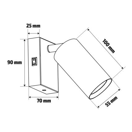 Brilagi - Wandspot SELE 1xGU10/30W/230V zwart