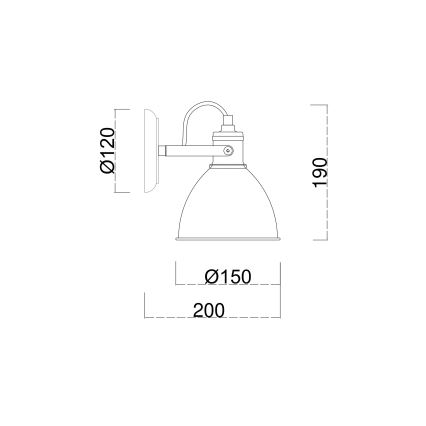 Brilagi - Wandspot TECHNO 1xE27/60W/230V crème/patina