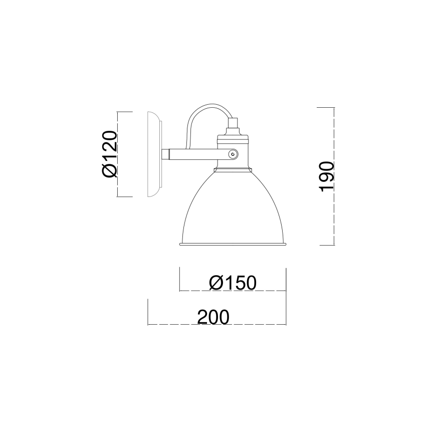 Brilagi - Wandspot TECHNO 1xE27/60W/230V crème/patina