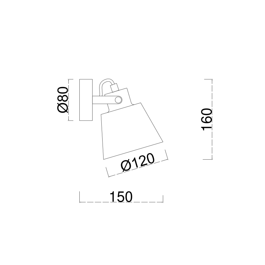 Brilagi - Wandspot TECHNO 1xE27/60W/230V zwart