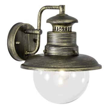 Brilliant - Buiten wandlamp ARTU 1xE27/60W/230V IP44 patina/goud