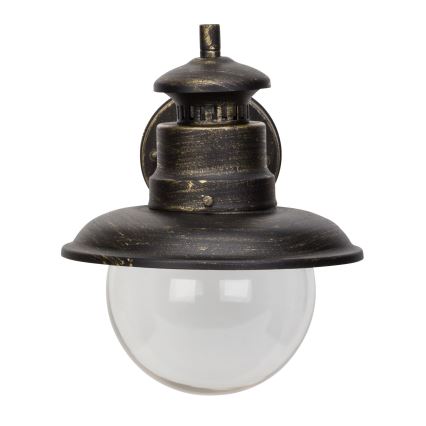 Brilliant - Buiten wandlamp ARTU 1xE27/60W/230V IP44 patina/goud