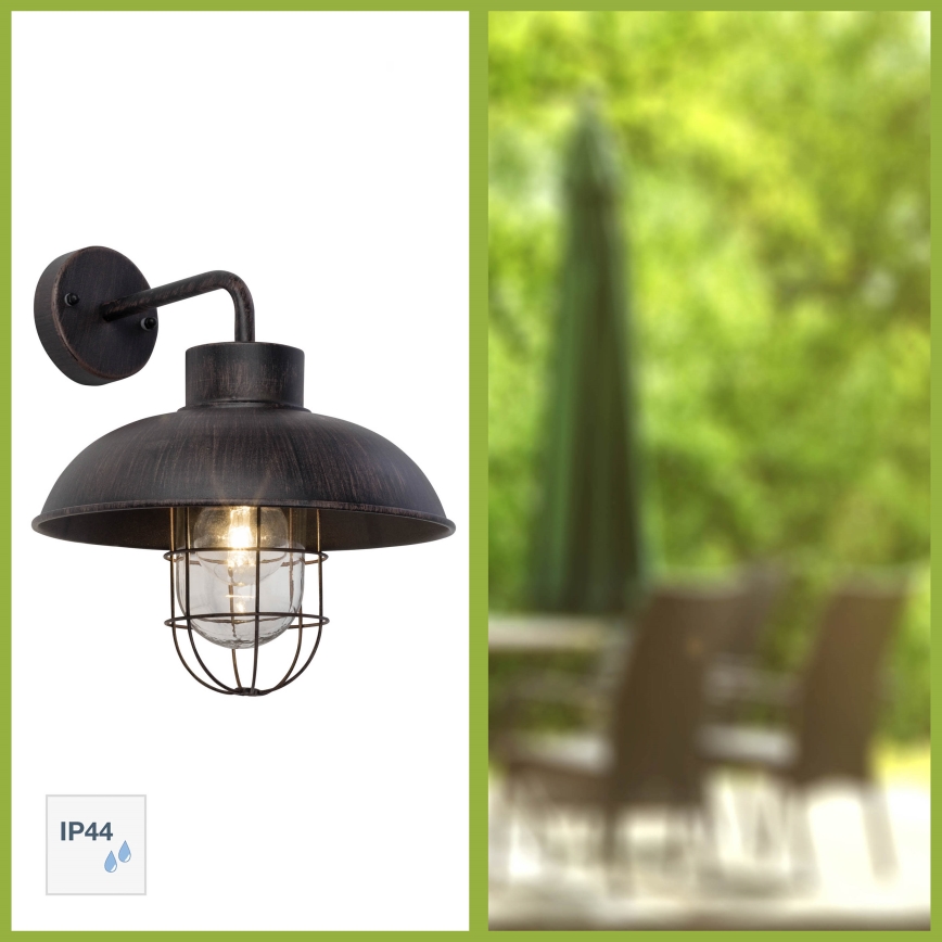 Brilliant - Buiten wandlamp PORTLAND 1xE27/60W/230V zwart/patina