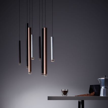 Brilliant - LED-dimbare hanglamp aan kabel CEMBALO LED/32W/230V mat chroom/zwart/bruin