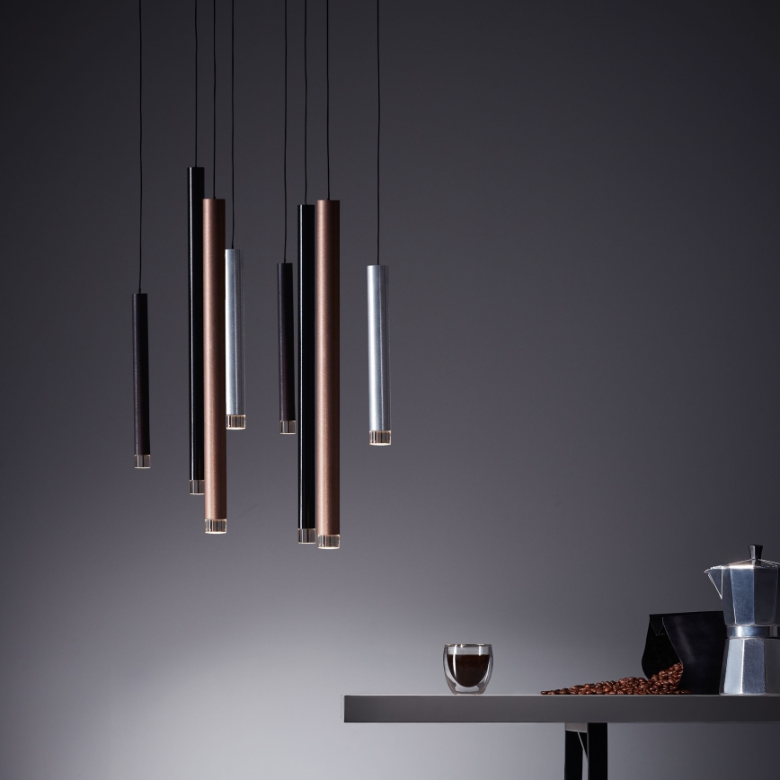 Brilliant - LED-dimbare hanglamp aan kabel CEMBALO LED/32W/230V mat chroom/zwart/bruin