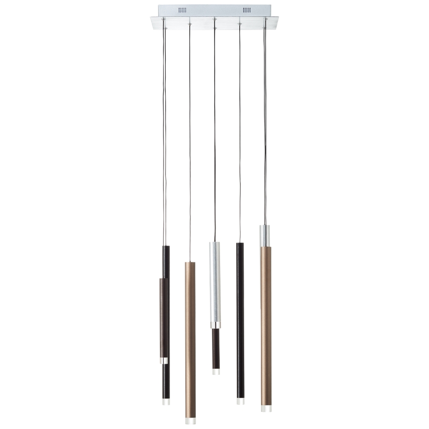 Brilliant - LED-dimbare hanglamp aan kabel CEMBALO LED/32W/230V mat chroom/zwart/bruin