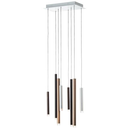 Brilliant - LED-dimbare hanglamp aan kabel CEMBALO LED/32W/230V mat chroom/zwart/bruin
