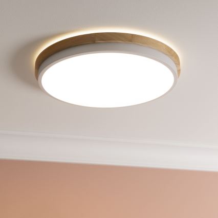 Brilliant - Dimbare LED Plafondlamp BAARLO LED/24W/230V diameter 35 cm wit/rubber vijg - FSC gecertificeerd