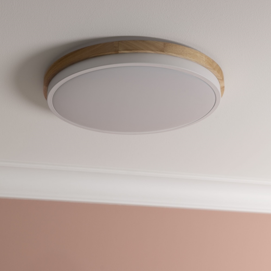 Brilliant - Dimbare LED Plafondlamp BAARLO LED/24W/230V diameter 35 cm wit/rubber vijg - FSC gecertificeerd