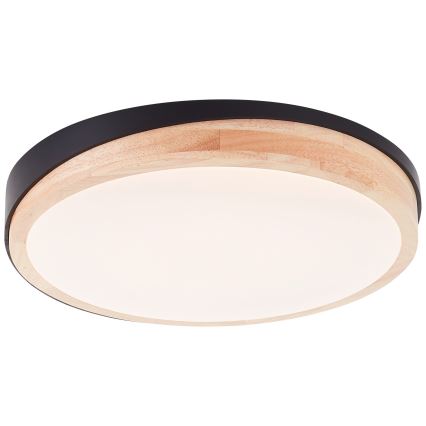 Brilliant - Dimbare LED Plafondlamp BAARLO LED/24W/230V diameter 35 cm zwart/rubber vijg - FSC gecertificeerd