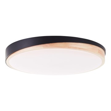 Brilliant - Dimbare LED Plafondlamp BAARLO LED/36W/230V 3000-6500K diameter 50 cm zwart/rubber vijg + afstandsbediening - FSC gecertificeerd