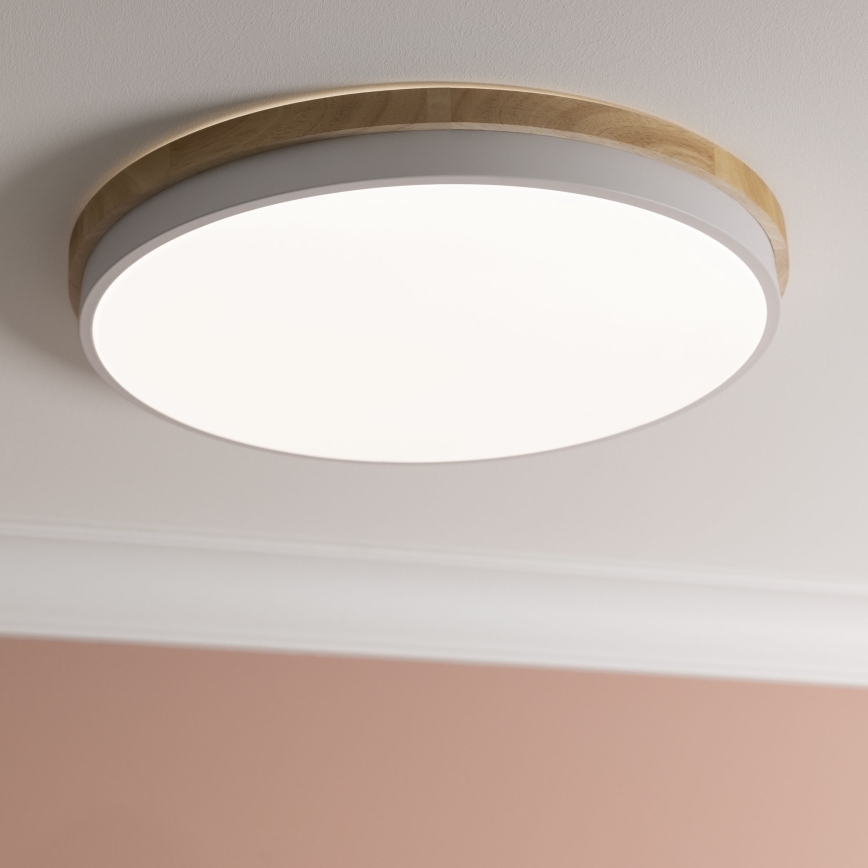 Brilliant - Dimbare LED Plafondlamp BAARLO LED/36W/230V 3000-6500K diameter 50 cm wit/rubber vijg + afstandsbediening - FSC gecertificeerd