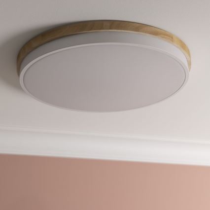 Brilliant - Dimbare LED Plafondlamp BAARLO LED/36W/230V 3000-6500K diameter 50 cm wit/rubber vijg + afstandsbediening - FSC gecertificeerd