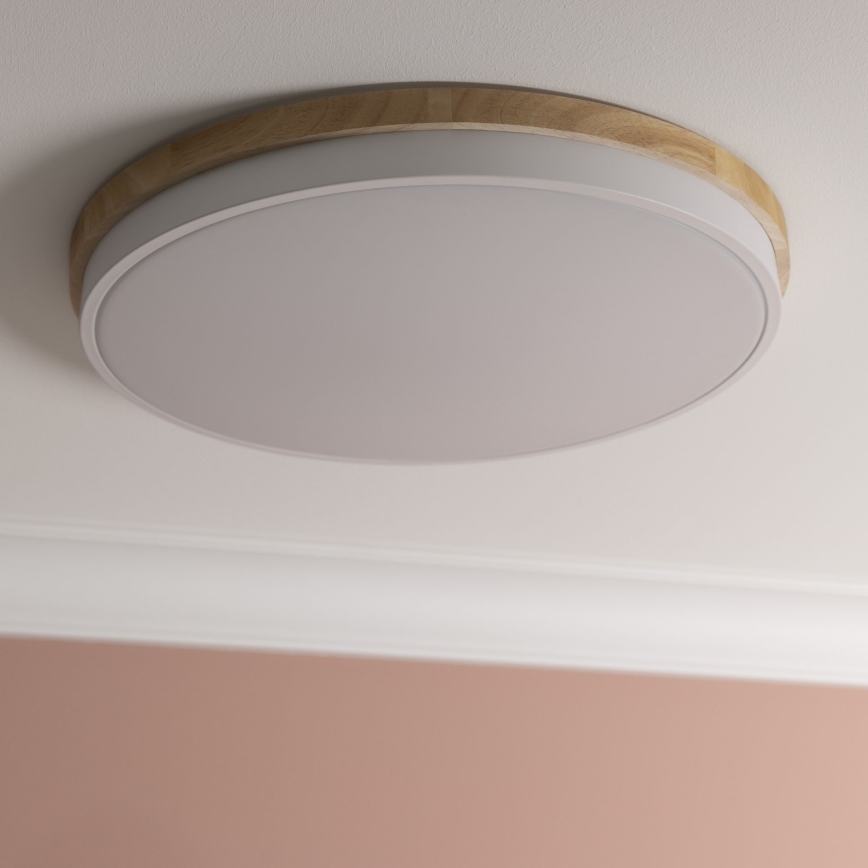 Brilliant - Dimbare LED Plafondlamp BAARLO LED/36W/230V 3000-6500K diameter 50 cm wit/rubber vijg + afstandsbediening - FSC gecertificeerd
