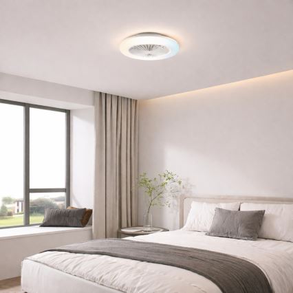 Brilliant - Dimbare LED-plafondlamp met ventilator MONTERO LED/20W/230V 2700-6500K Ø 42 cm wit + afstandsbediening