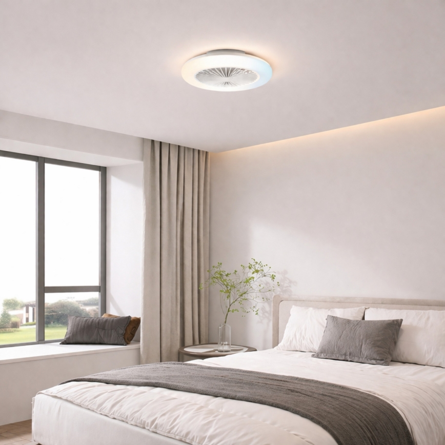 Brilliant - Dimbare LED-plafondlamp met ventilator MONTERO LED/20W/230V 2700-6500K Ø 42 cm wit + afstandsbediening