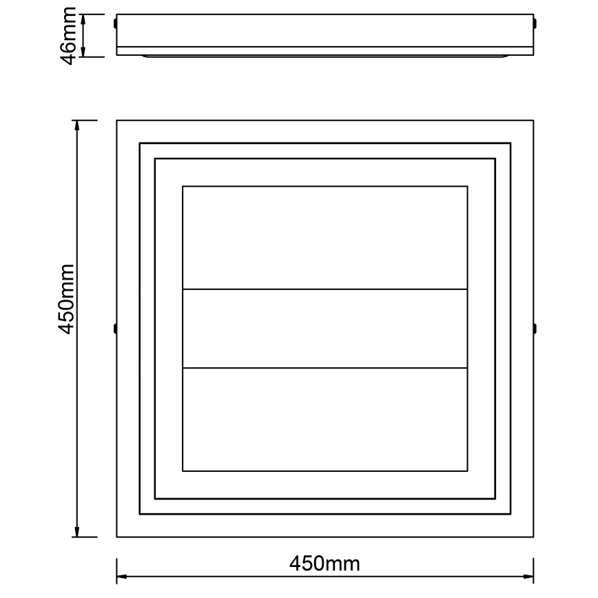 Brilliant - Dimbare LED plafondlamp RHEA LED/24W/230V 3000K 45x45 cm - FSC gecertificeerd