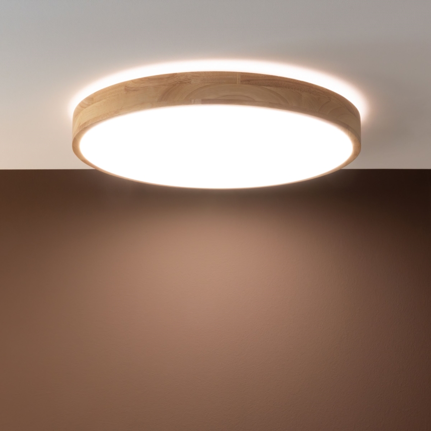Brilliant - dimbare LED-plafondlamp SLIMLINE LED/60W/230V 3000-6500K Ø 45 cm rubberhout + afstandsbediening