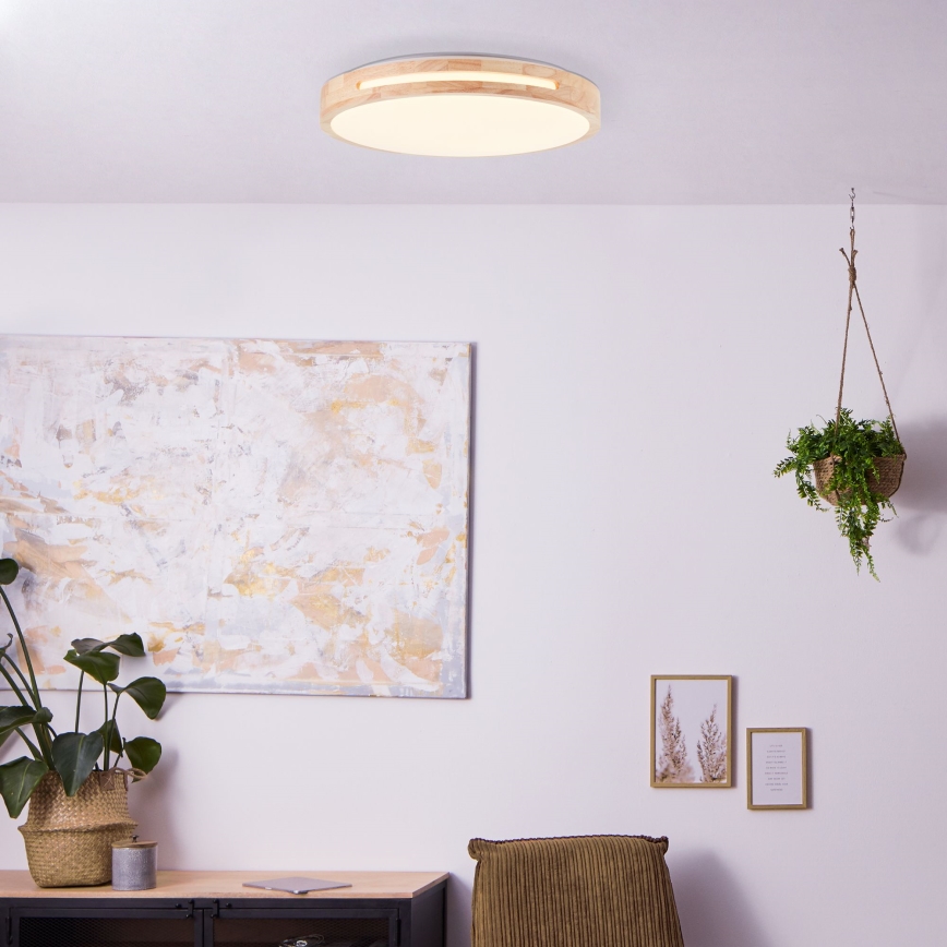 Brilliant - Dimbare LED Plafondlamp WOODBURY LED/24W/230V diameter 39 cm rubber vijg - FSC gecertificeerd