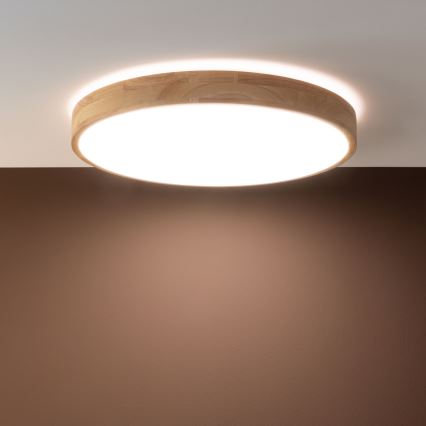 Brilliant - dimbare LED-plafondlamp SLIMLINE LED/60W/230V 3000-6500K Ø 45 cm rubberhout + afstandsbediening
