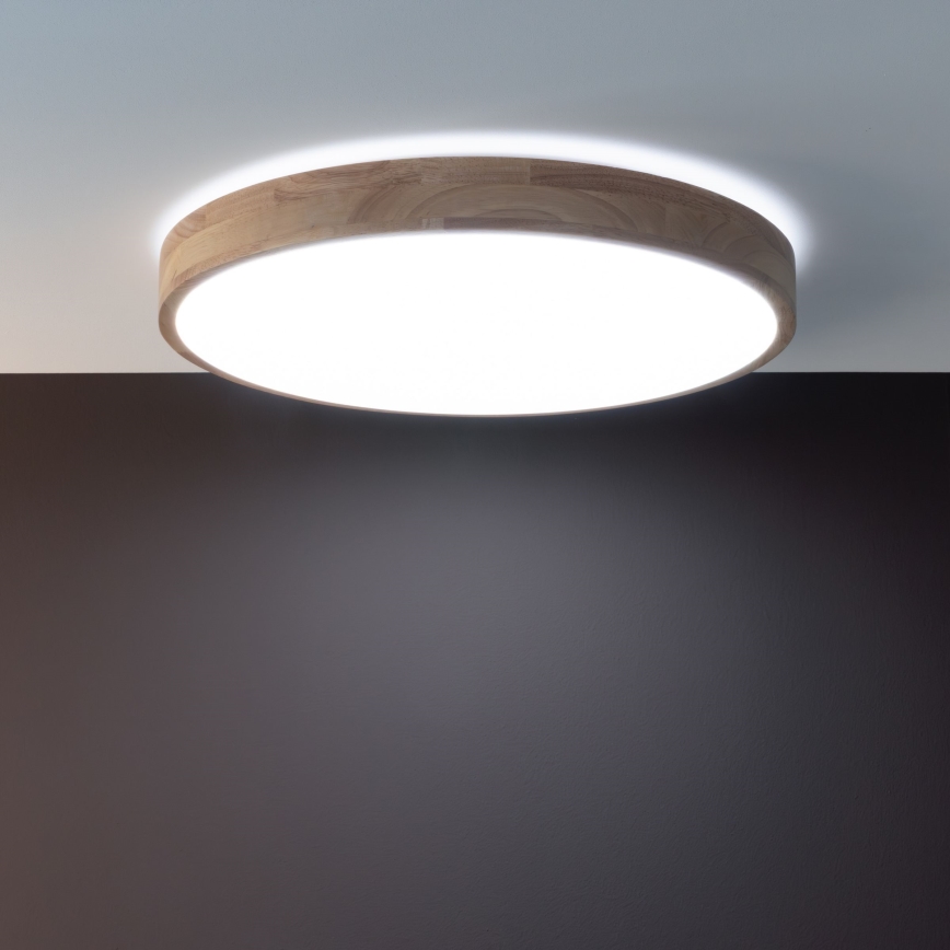 Brilliant - dimbare LED-plafondlamp SLIMLINE LED/60W/230V 3000-6500K Ø 45 cm rubberhout + afstandsbediening