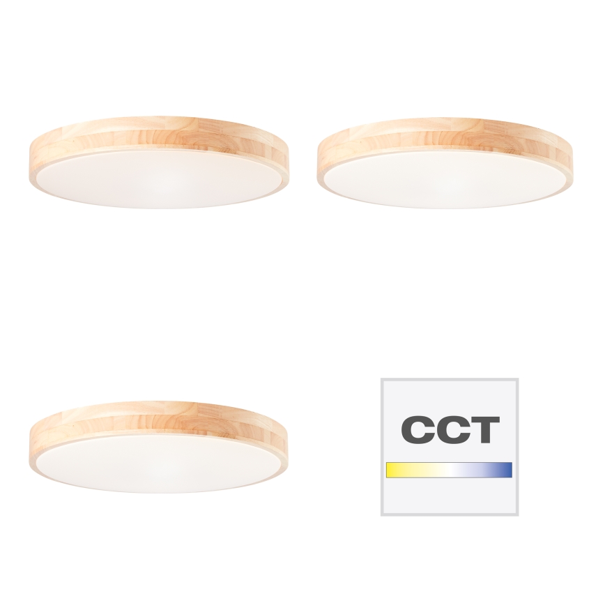 Brilliant - dimbare LED-plafondlamp SLIMLINE LED/60W/230V 3000-6500K Ø 45 cm rubberhout + afstandsbediening