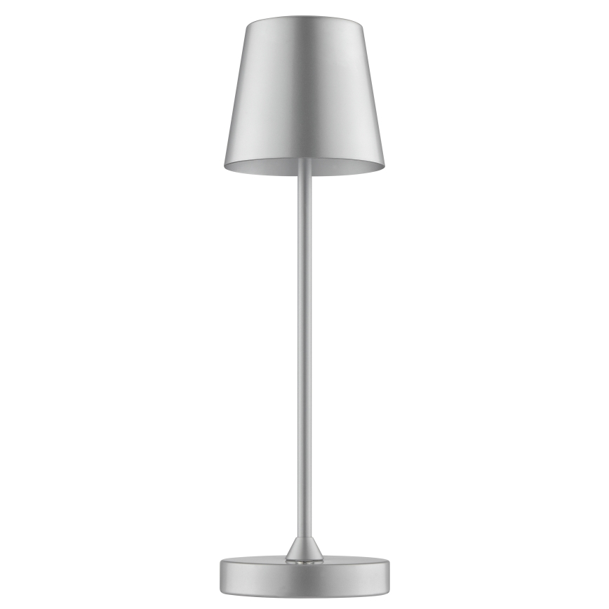 Brilliant - LED dimbare oplaadbare tafellamp met aanraakbediening voor buiten ELORA LED/2,5W/5V 2700K 2600 mAh IP44 zilver