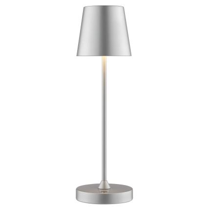 Brilliant - LED dimbare oplaadbare tafellamp met aanraakbediening voor buiten ELORA LED/2,5W/5V 2700K 2600 mAh IP44 zilver