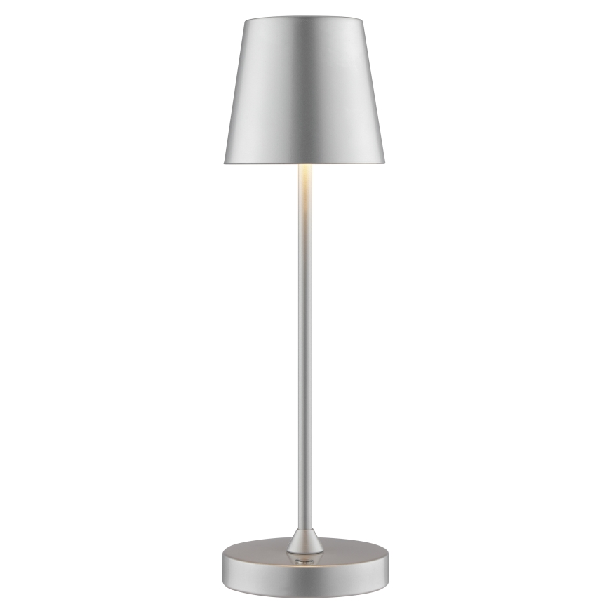 Brilliant - LED dimbare oplaadbare tafellamp met aanraakbediening voor buiten ELORA LED/2,5W/5V 2700K 2600 mAh IP44 zilver