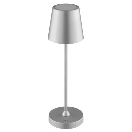 Brilliant - LED dimbare oplaadbare tafellamp met aanraakbediening voor buiten ELORA LED/2,5W/5V 2700K 2600 mAh IP44 zilver
