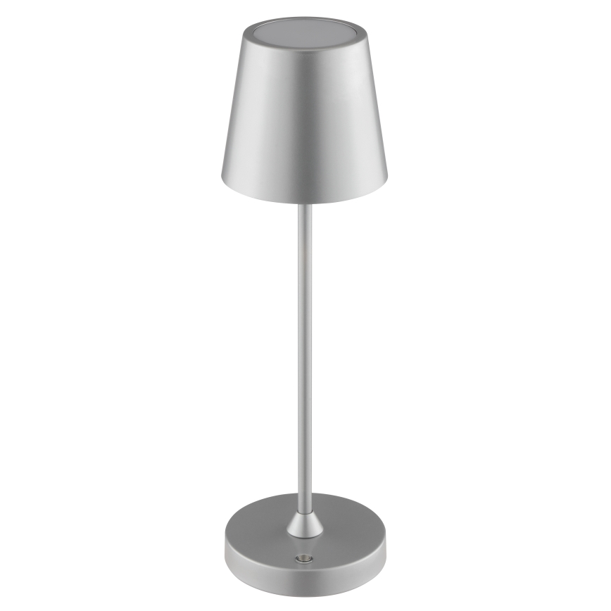 Brilliant - LED dimbare oplaadbare tafellamp met aanraakbediening voor buiten ELORA LED/2,5W/5V 2700K 2600 mAh IP44 zilver