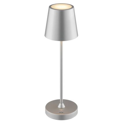 Brilliant - LED dimbare oplaadbare tafellamp met aanraakbediening voor buiten ELORA LED/2,5W/5V 2700K 2600 mAh IP44 zilver