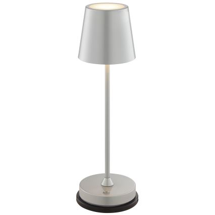 Brilliant - LED dimbare oplaadbare tafellamp met aanraakbediening voor buiten ELORA LED/2,5W/5V 2700K 2600 mAh IP44 zilver